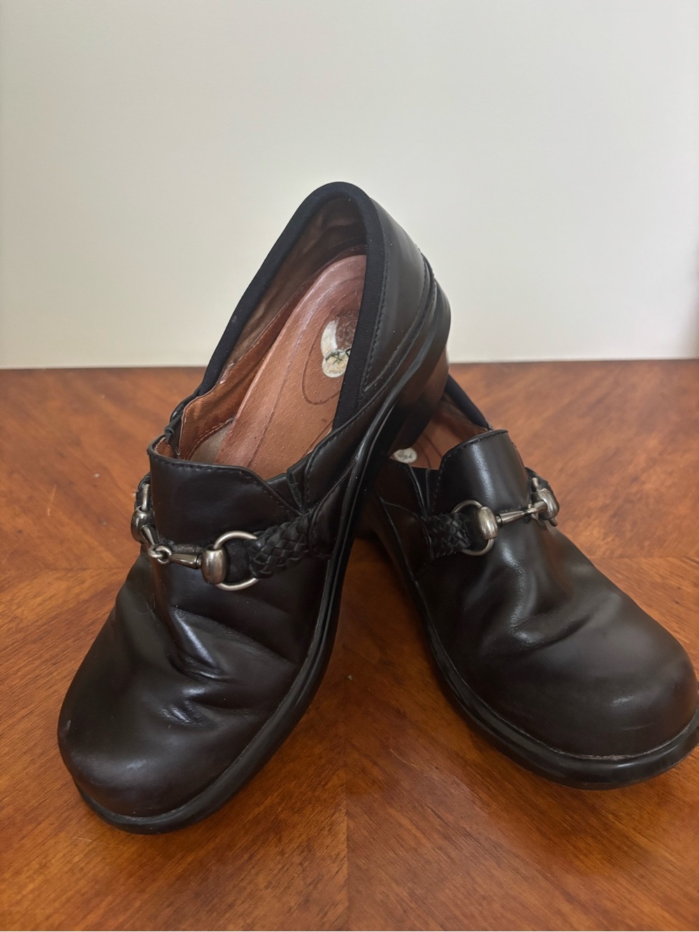 Ariat Black Leather Slip-On Loafers with Silver Bit